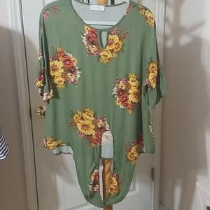 Flowy Floral Top with tie on front